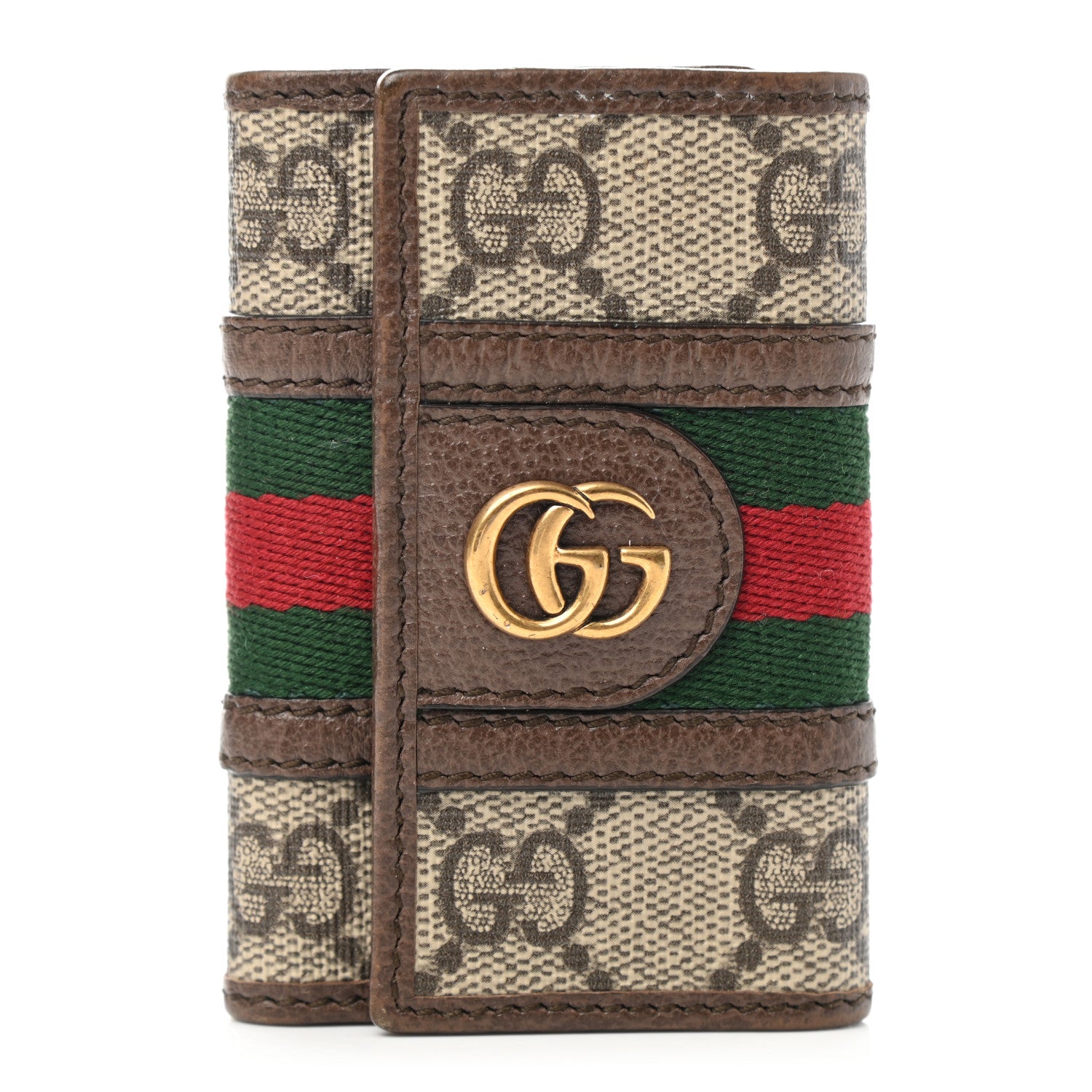 Gucci GG Supreme Monogram Web Ophidia 6 Key Holder Case Beige New Acero 1 of 8