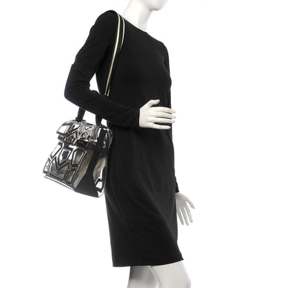 Delvaux Vinyl Gladiator Tempete Satchel Antique Silver Gold 2 of 6