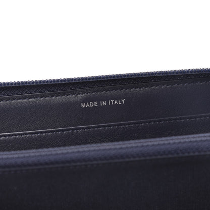 Chanel Lambskin Chevron Quilted Zip Around Boy Wallet Navy Blue 7 of 9