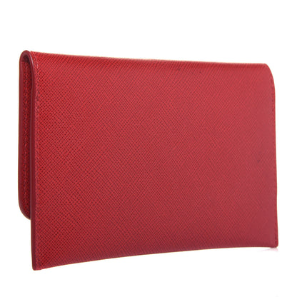 Prada Saffiano Monochrome Flap Wallet Fuoco 4 of 9