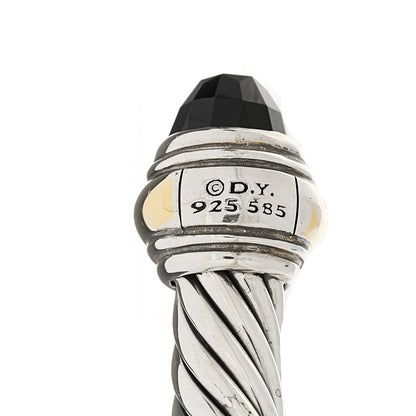 David Yurman Sterling Silver 14K Yellow Gold Black Onyx 5mm Cable Classics Bracelet 3 of 3