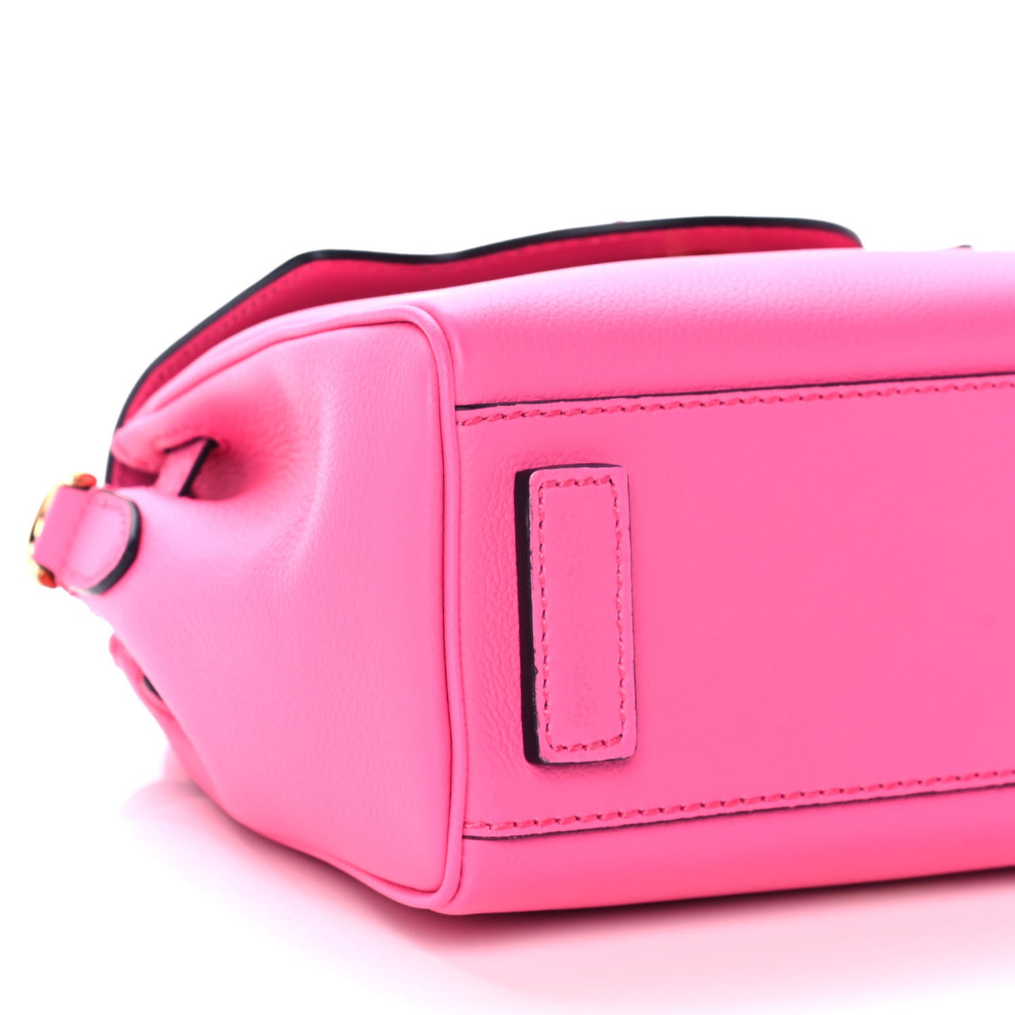 Grained Calfskin Small La Medusa Top Handle Bag Fuchsia