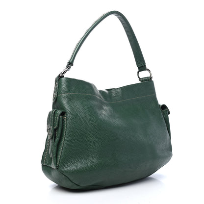 MCM Grained Calfskin Hobo Green 2 of 10
