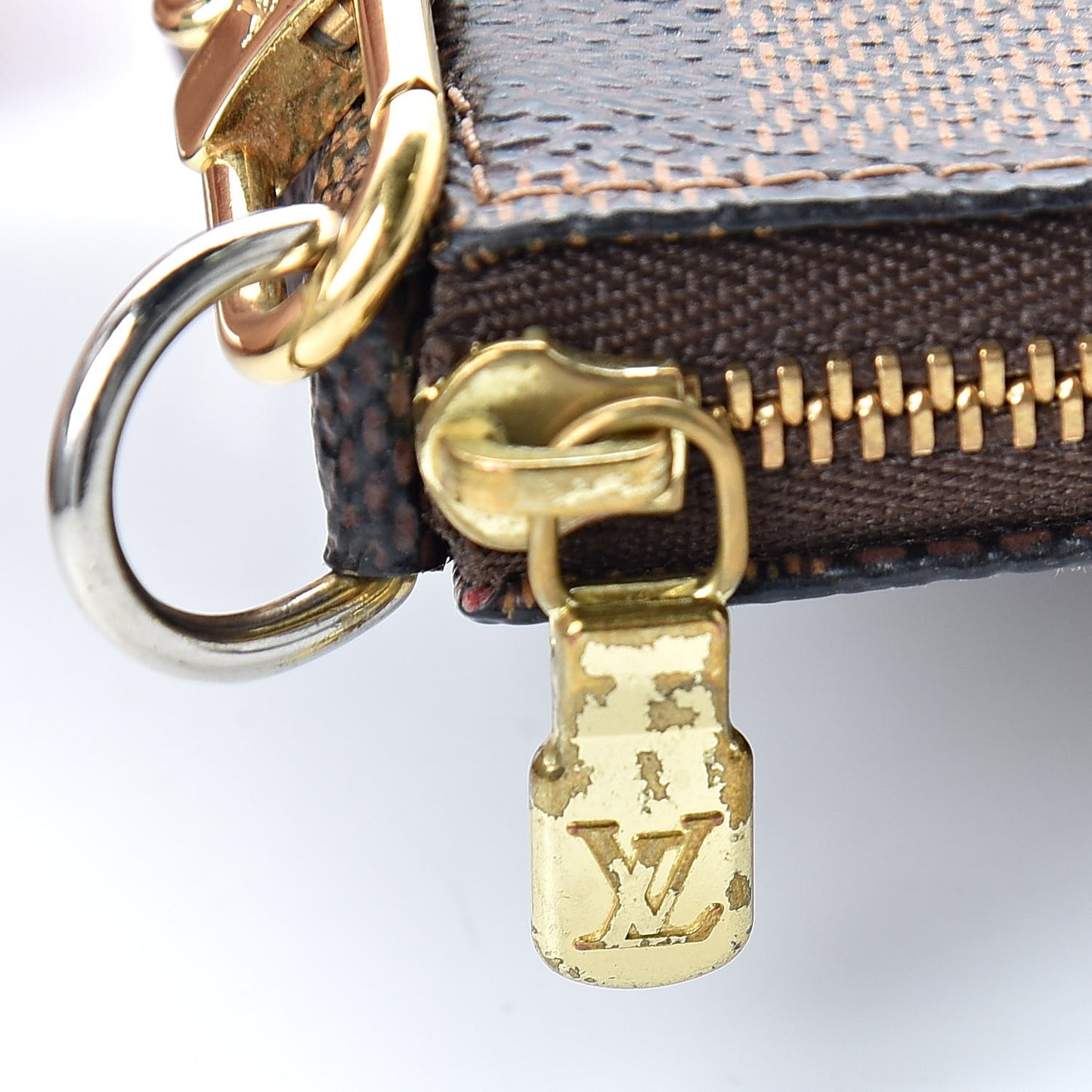 Damier Ebene Complice Trunks and Bags Mini Pochette Accessories Red