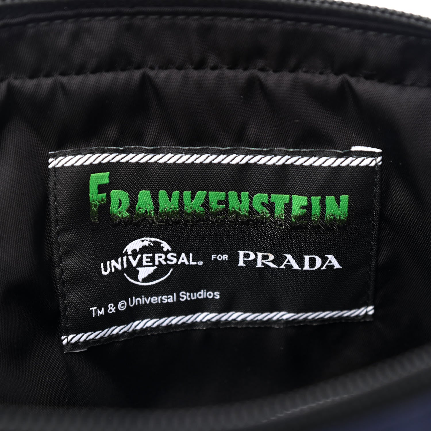 Prada X UNIVERSAL STUDIOS Tessuto Nylon Thunder Frankenstein Belt Bag Blu Smeraldo 7 of 9