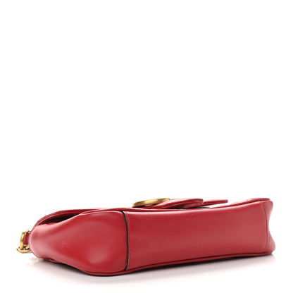 Gucci Calfskin Matelasse Mini GG Marmont Shoulder Bag Hibiscus Red 3 of 8