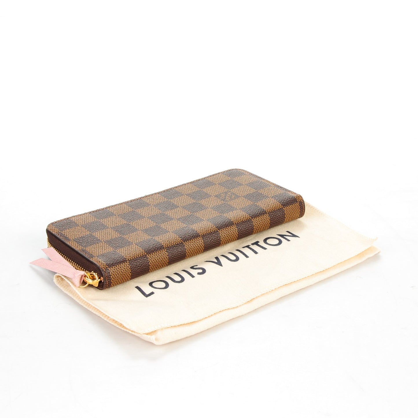 Damier Ebene Clemence Wallet Rose Ballerine