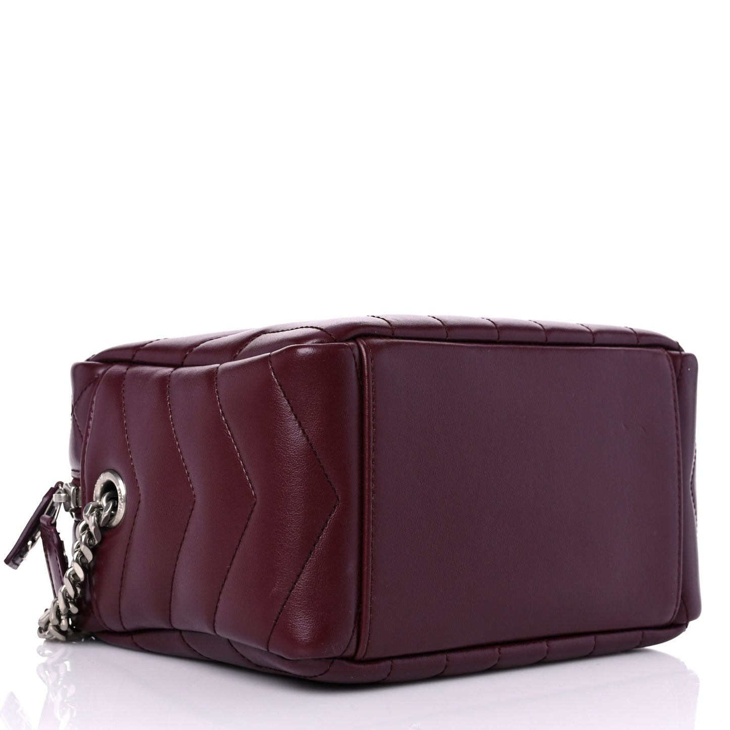 Calfskin Y Quilted Monogram Small Loulou Bowling Bag Rouge Legion