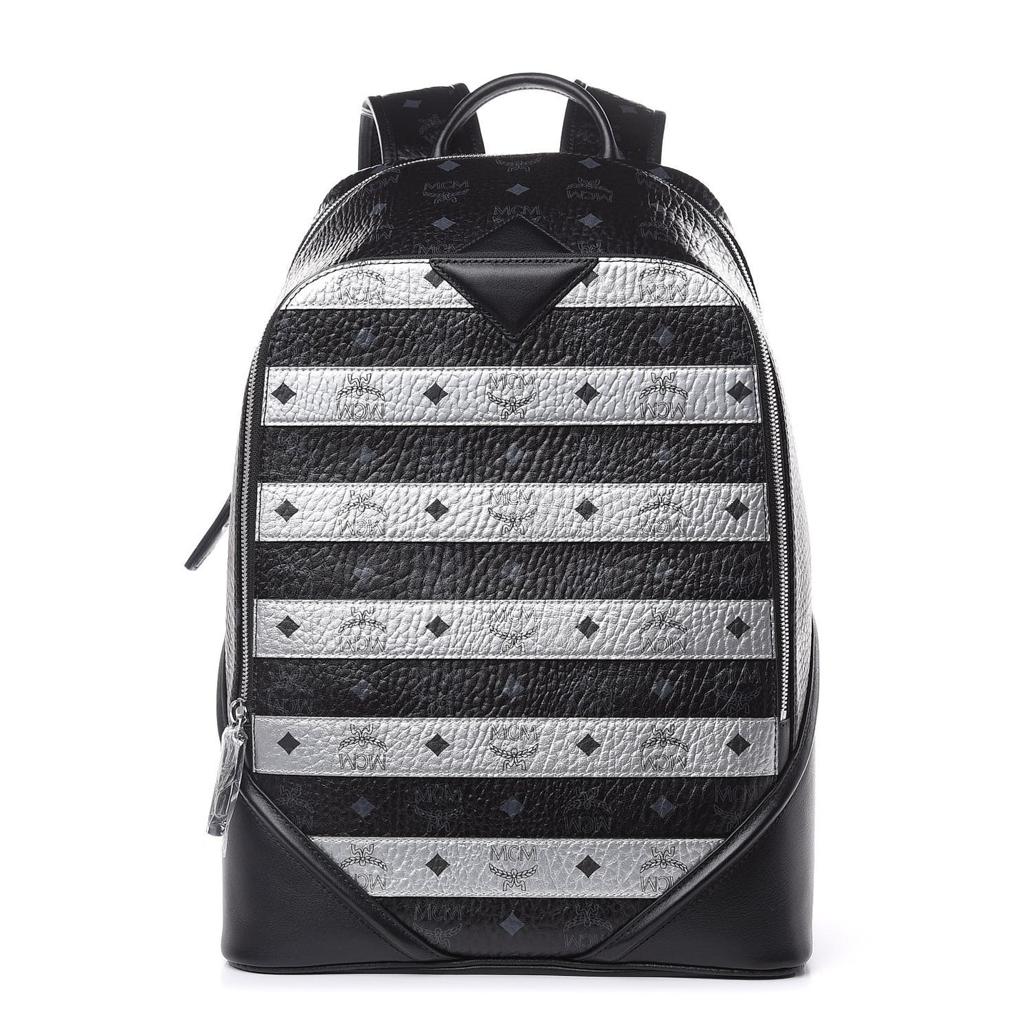 Metallic Visetos Spot MD Backpack Silver Black