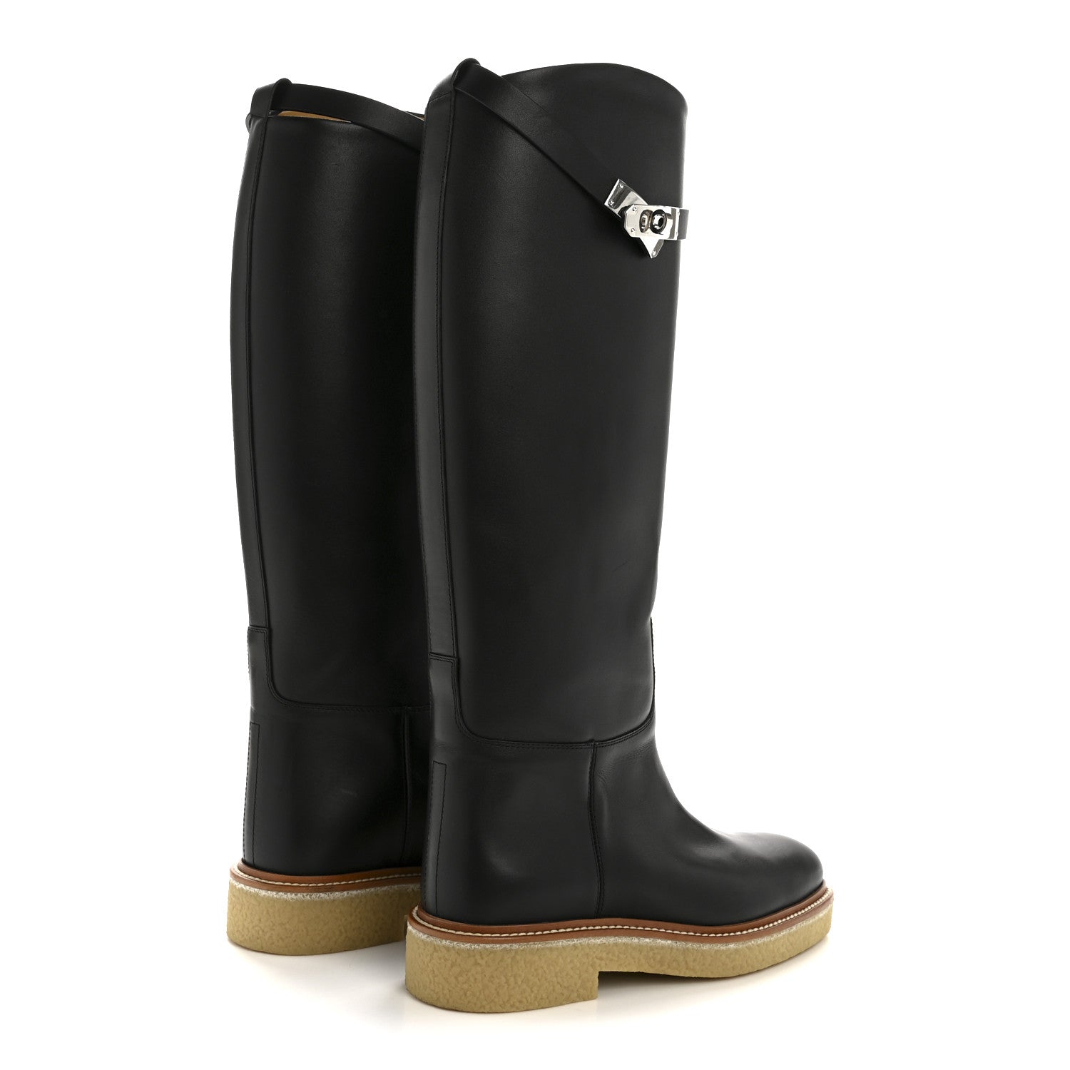 Hermes Calfskin Faustine Boots 38.5 Black 4 of 11