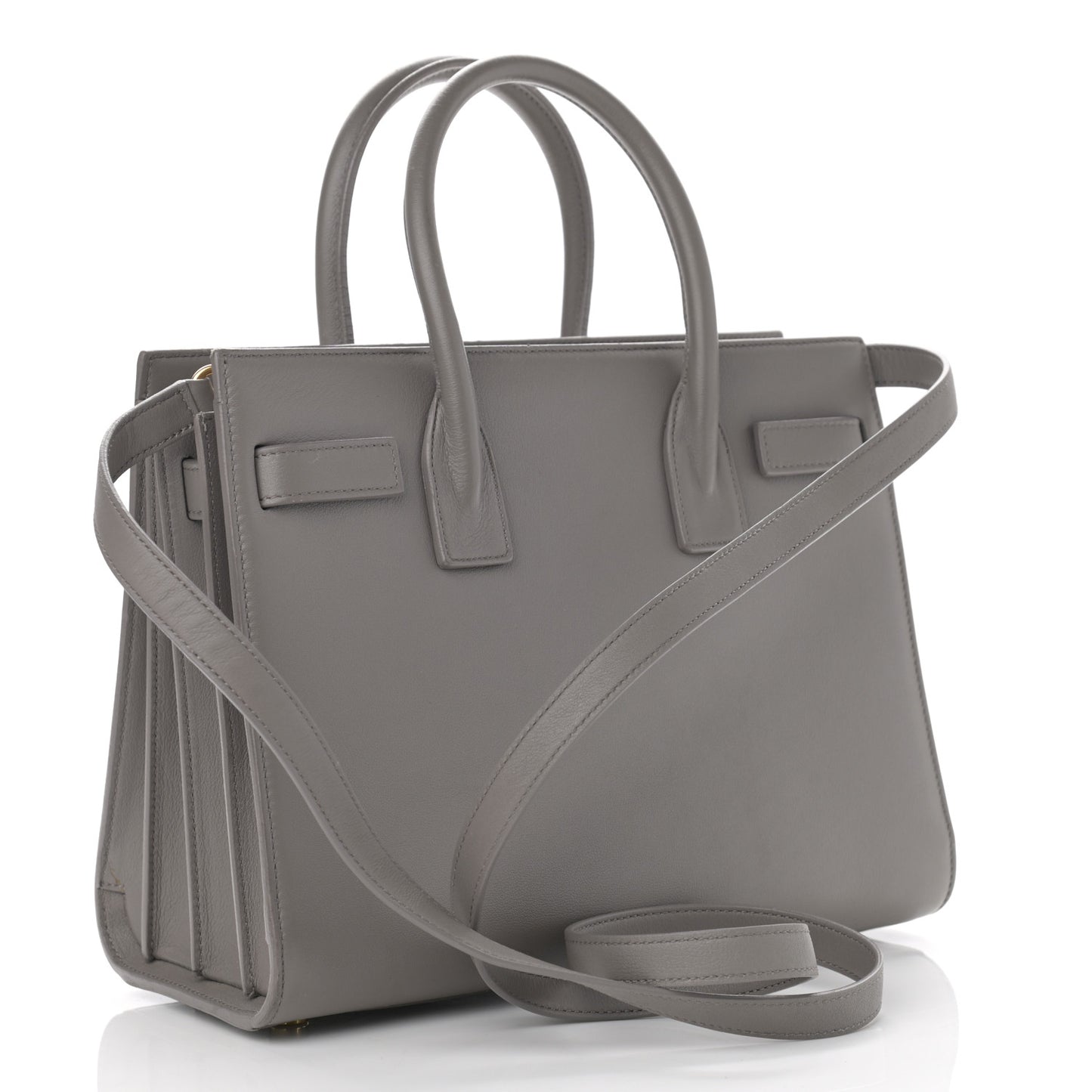 Grained Calfskin Baby Sac De Jour Fog