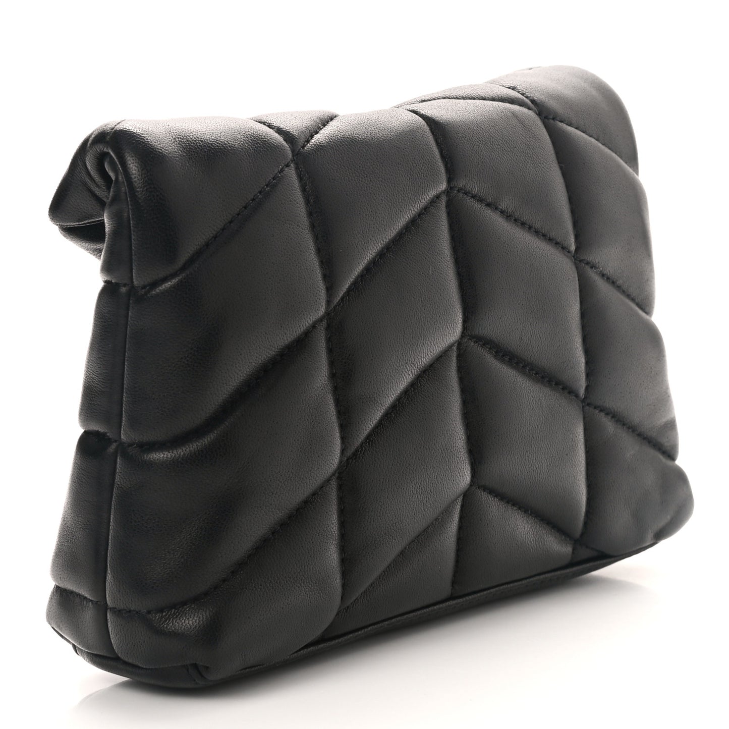 Lambskin Monogram Loulou Puffer Pouch Clutch Black