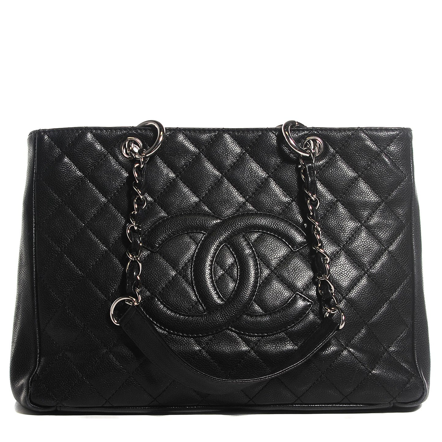 Caviar Quilted Grand Shopping Tote GST Black