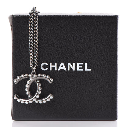 Chanel Pearl CC Pendant Necklace Silver 8 of 8