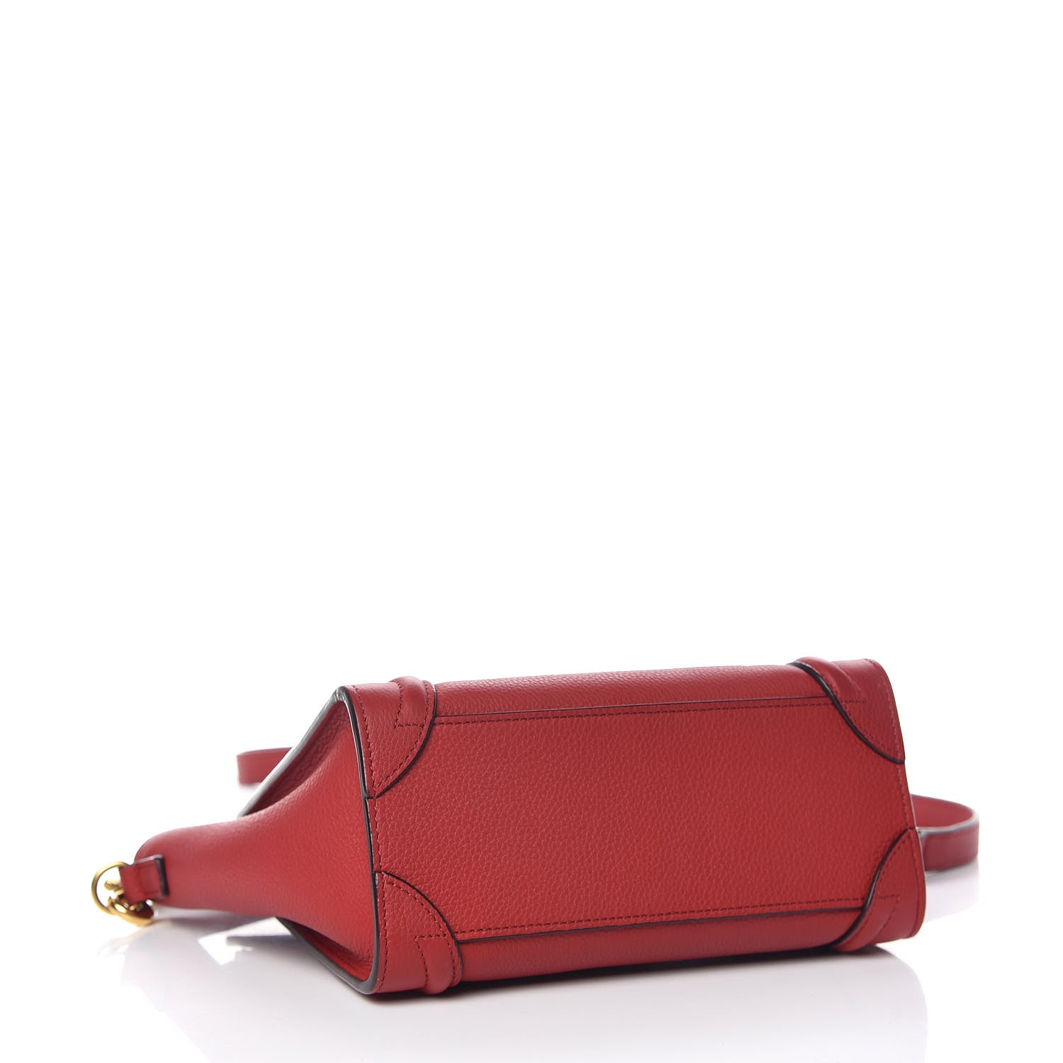Celine Drummed Calfskin Nano Luggage Red 4 of 9