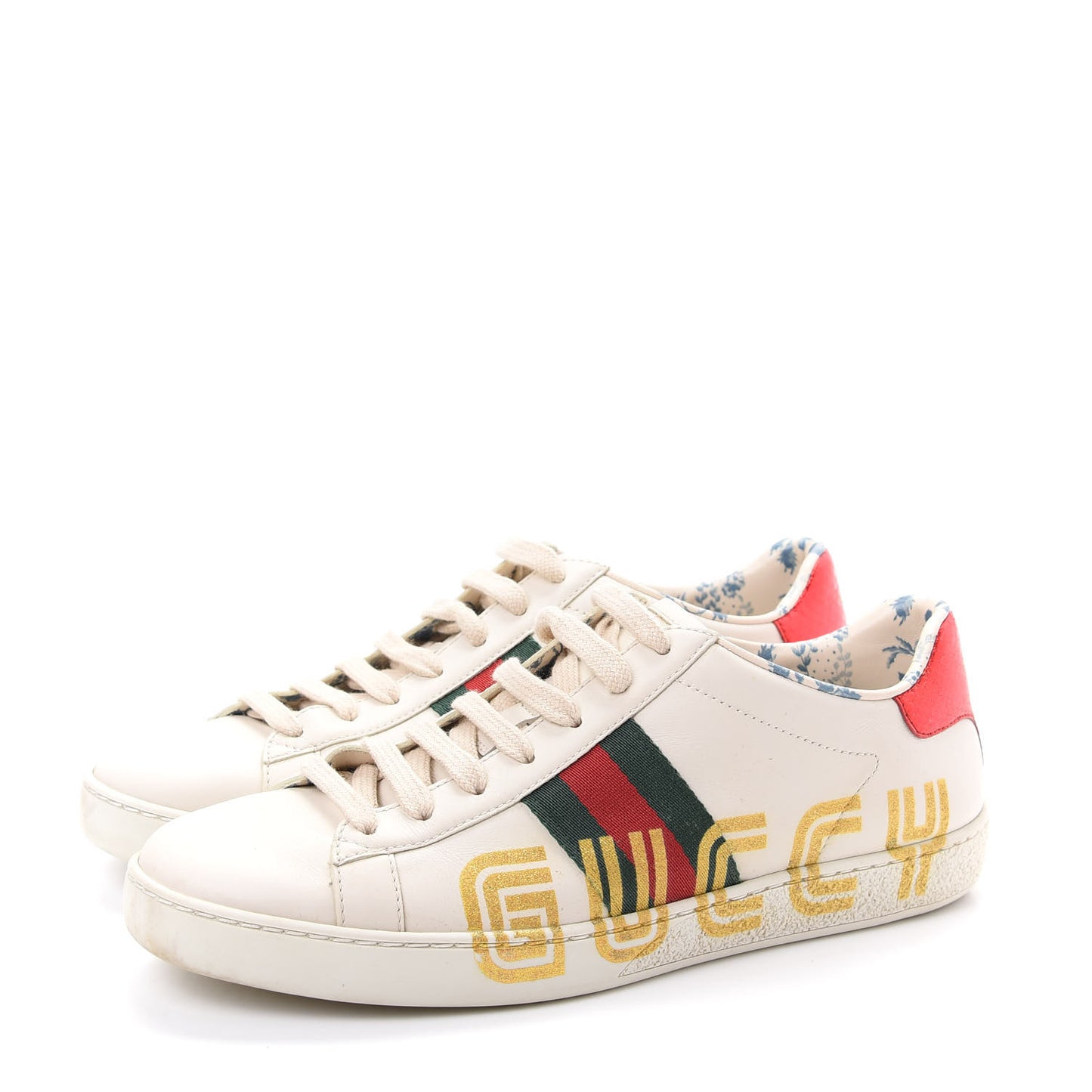 X SEGA Calfskin Ayers Web Guccy Womens Ace Sneakers 37.5 White