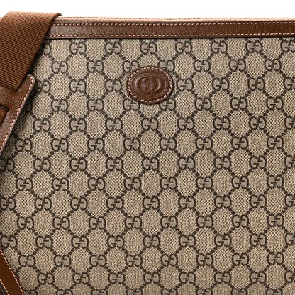 Gucci GG Supreme Monogram Azalea Calfskin Retro Interlocking G Wristlet Messenger Bag Beige Ebony Brown Sugar 8 of 10