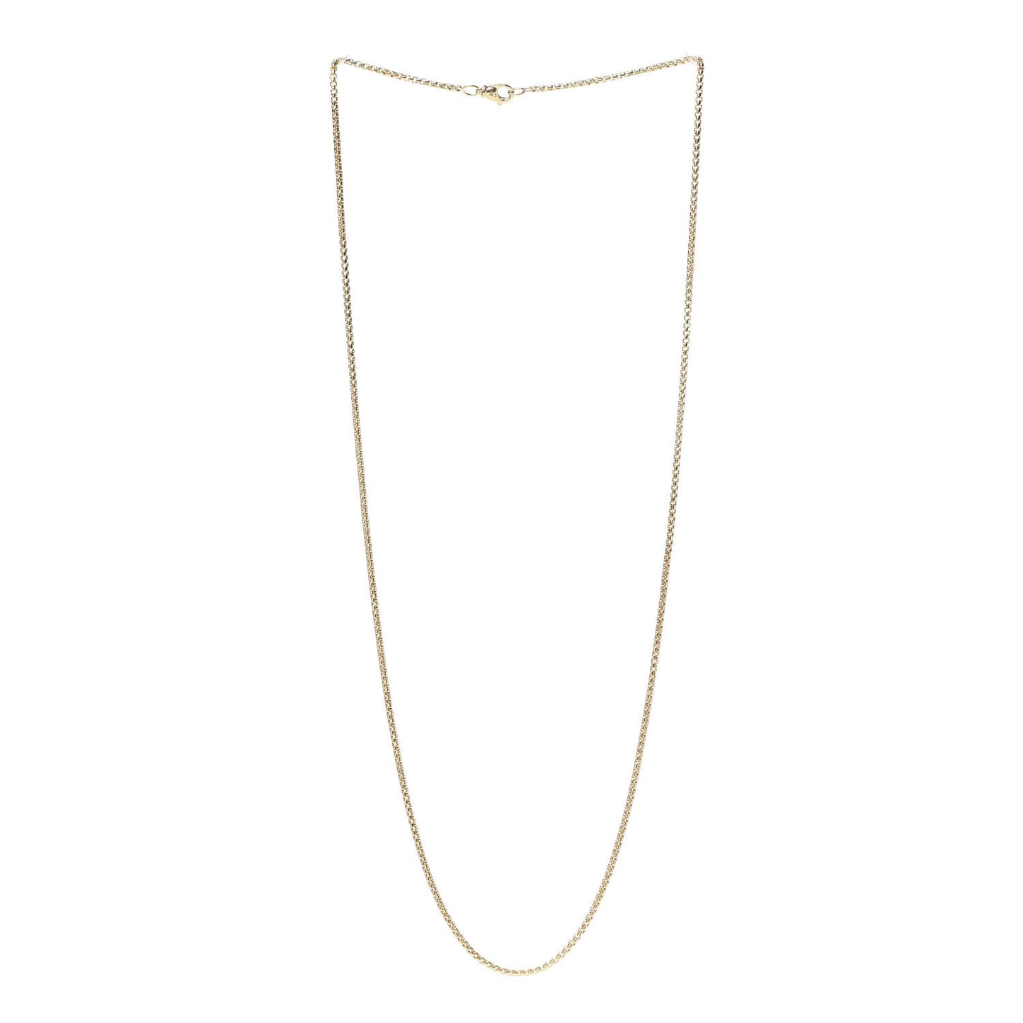 18K Yellow Gold 1.7mm Box Chain Necklace 22"