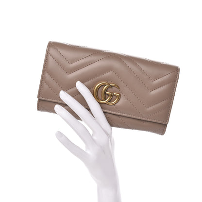 Gucci Calfskin Matelasse GG Marmont Continental Wallet Porcelain Rose 2 of 8