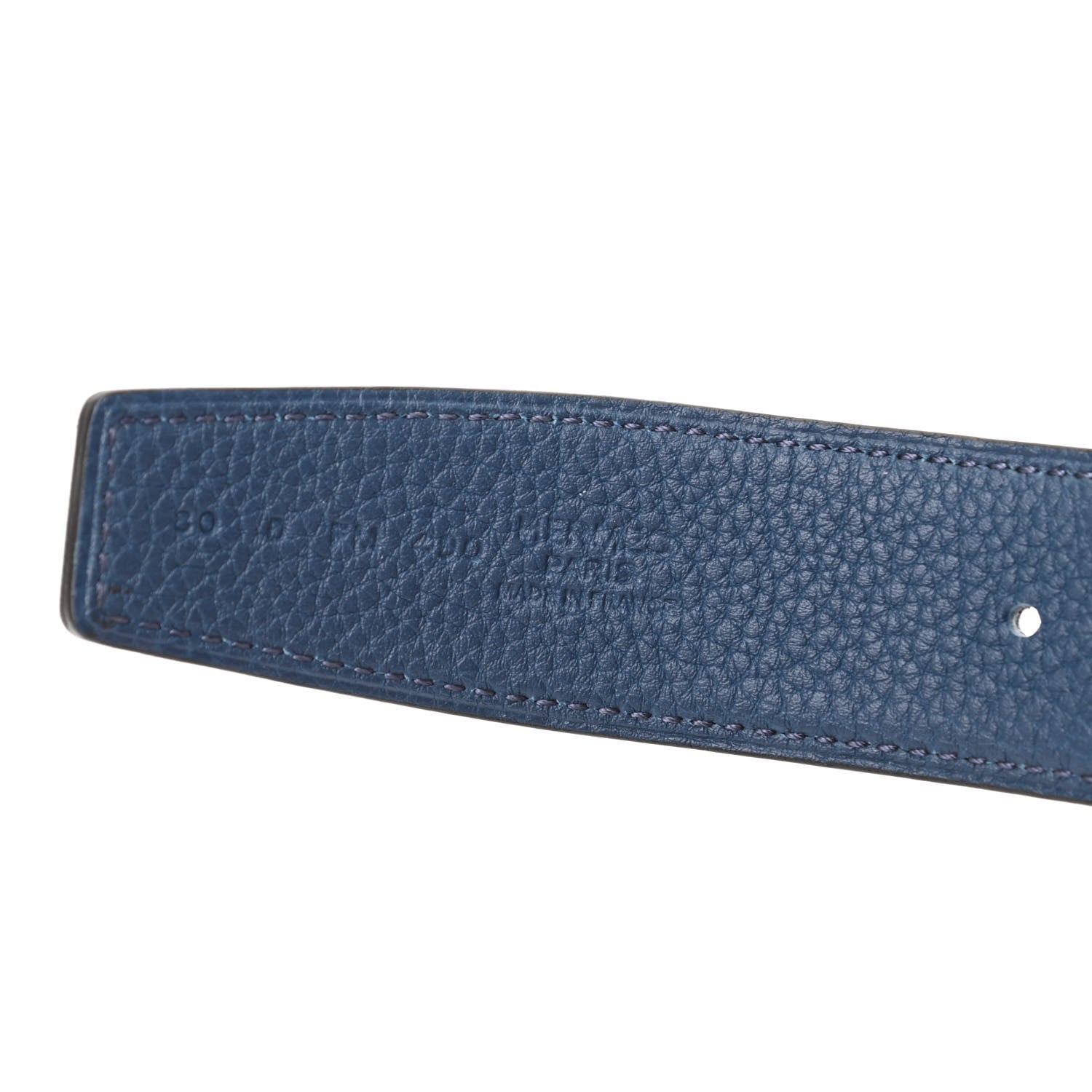 Hermes Box Togo 32mm Matte H Belt 80 Black Bleu De Prusse 3 of 5