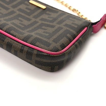 Fendi Zucca Spalmati Vitello Elite Pochette Tobacco Ciclamino 12 of 14
