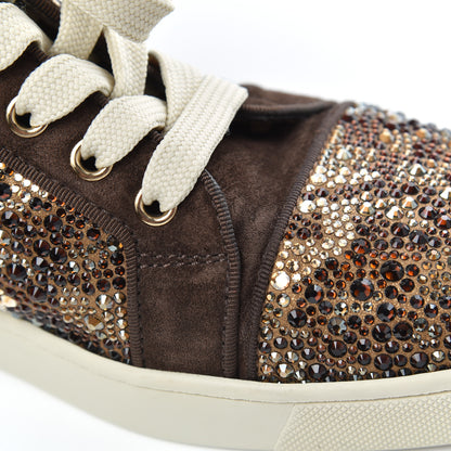 Christian Louboutin Suede Crystal Leopard Print Flat Sneakers 38 Brown 18 of 18