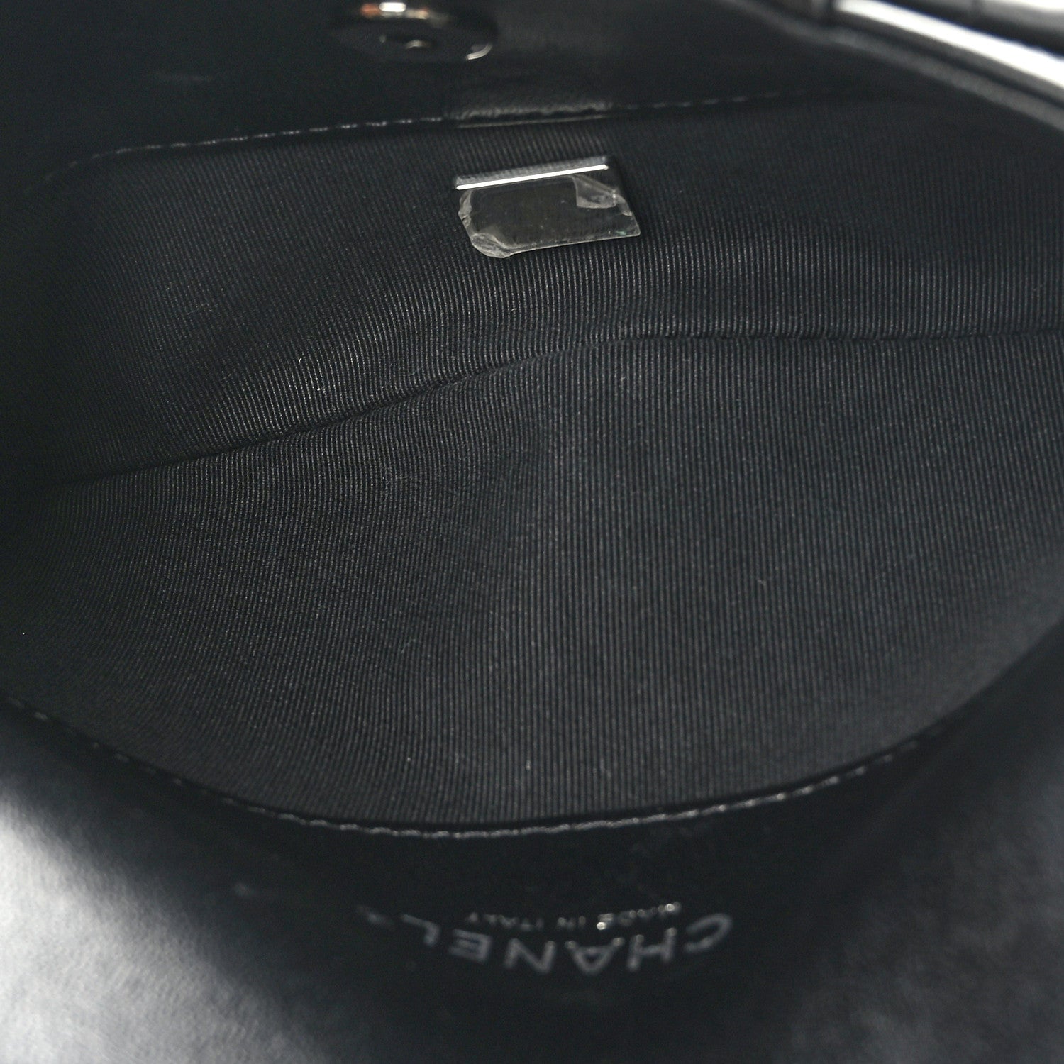 Chanel Printed Lambskin Logo CC Envelope Clutch With Chain Black White 5 of 9