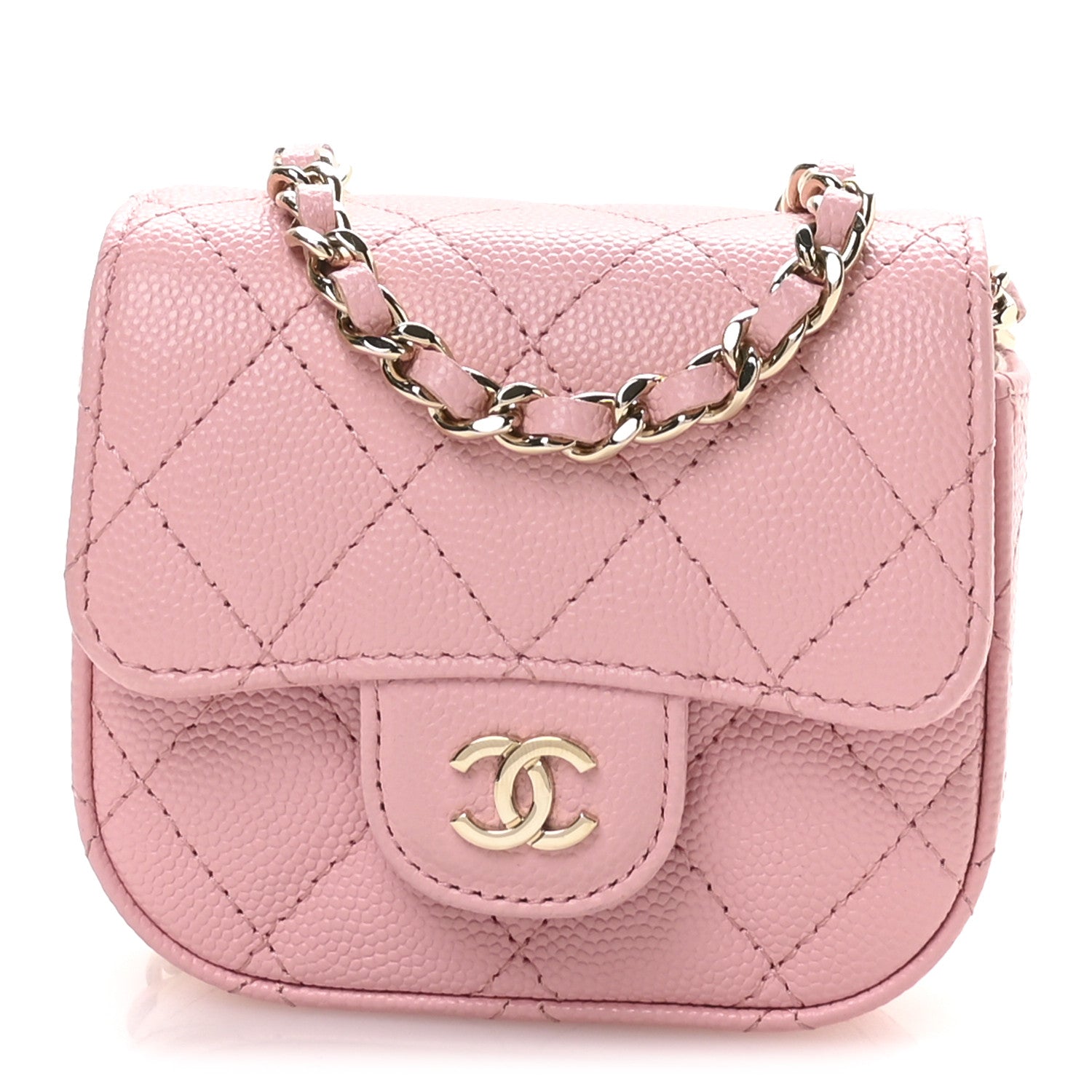 Chanel Caviar Quilted Mini Clutch With Chain Pink 1 of 12