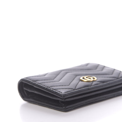 Gucci Calfskin Matelasse GG Marmont Card Case Wallet Black 6 of 11