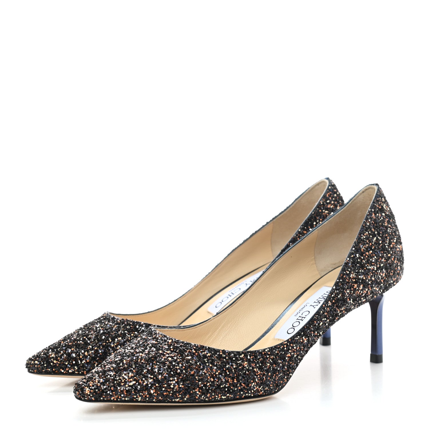 Jimmy Choo Glitter Pointy Toe Romy 60 Pumps 36.5 Amethyst Mix 3 of 7