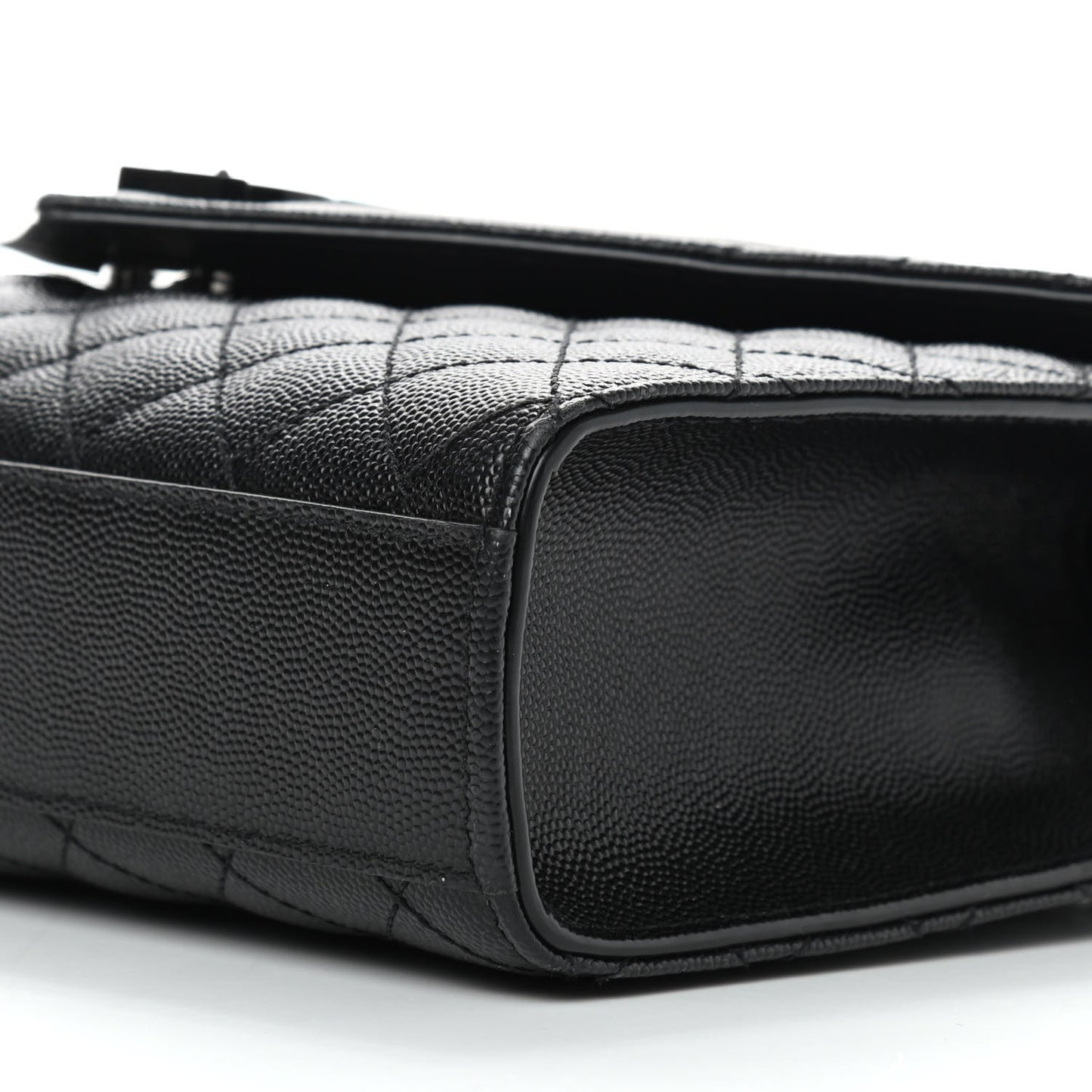 Grain De Poudre Textured Mixed Matelasse Triquilt Medium Monogram Satchel Black