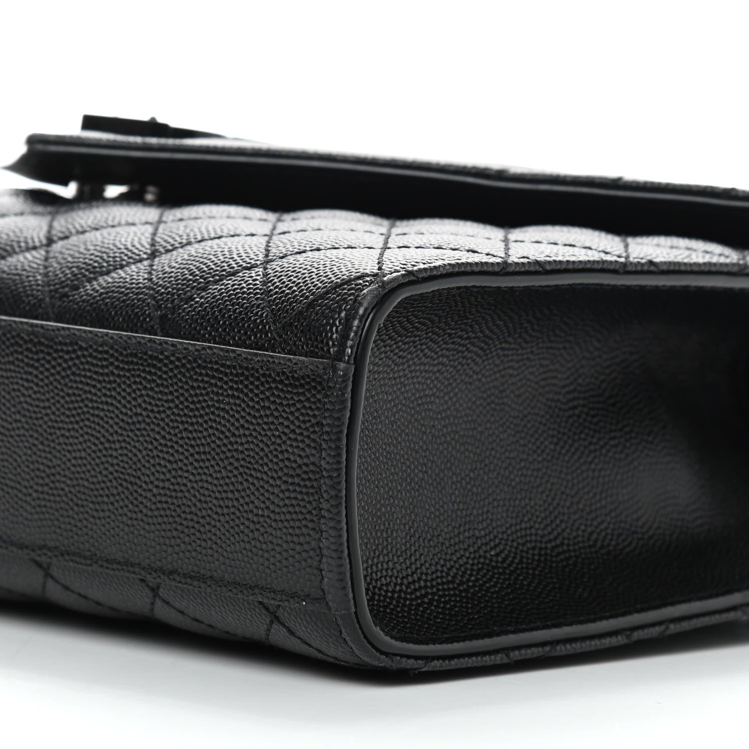 Saint Laurent Grain De Poudre Textured Mixed Matelasse Triquilt Medium Monogram Satchel Black 8 of 9