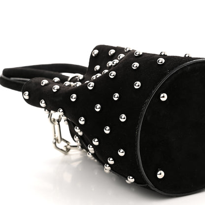 Alexander Wang Suede Studded Mini Roxy Bucket Bag Black 9 of 10