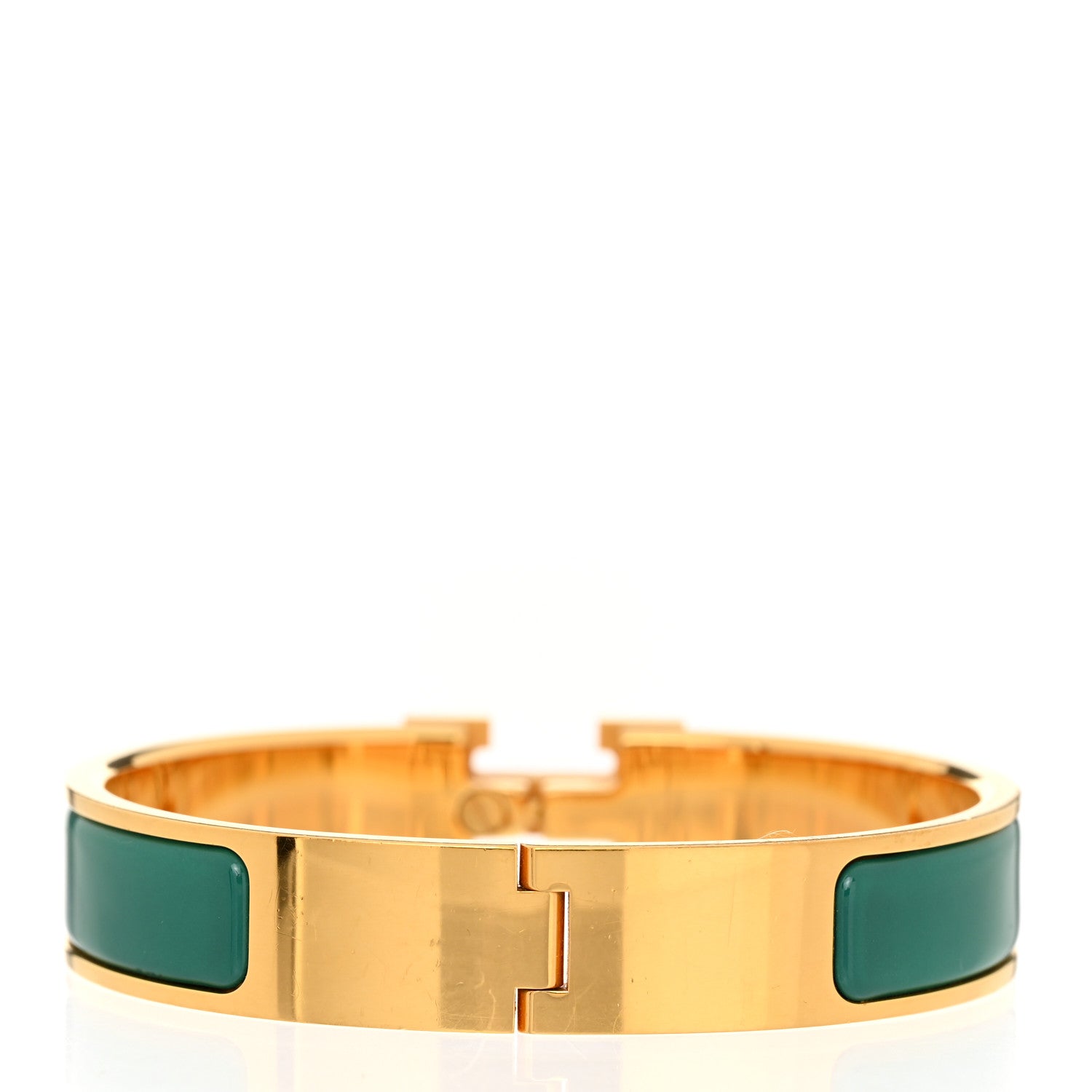 Hermes Enamel Narrow Clic Clac H Bracelet PM Malachite 3 of 5