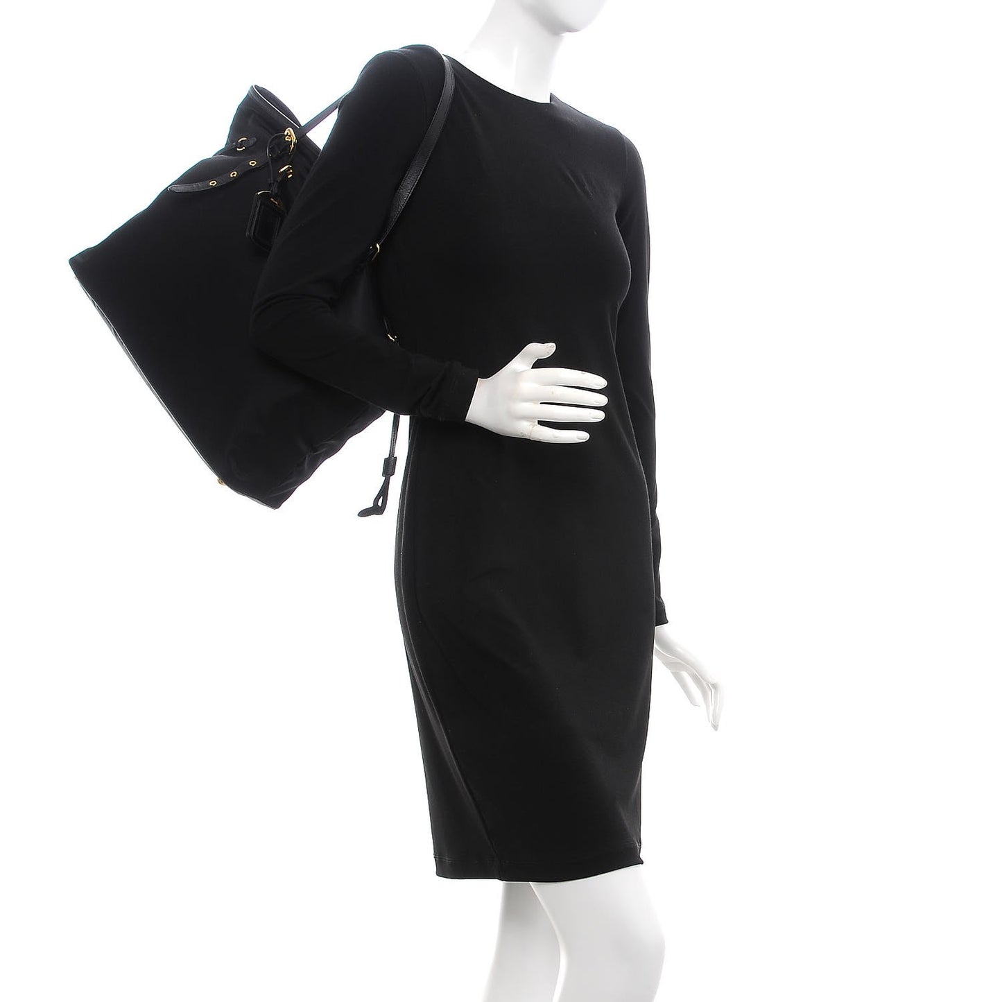 Tessuto Nylon Saffiano Tote Black