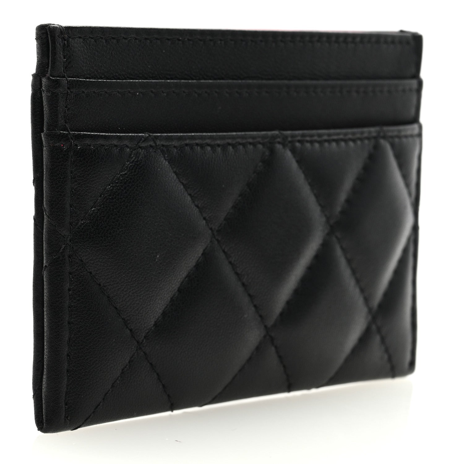 Chanel Lambskin Plexiglass Quilted Coco Love Card Holder Black 3 of 8