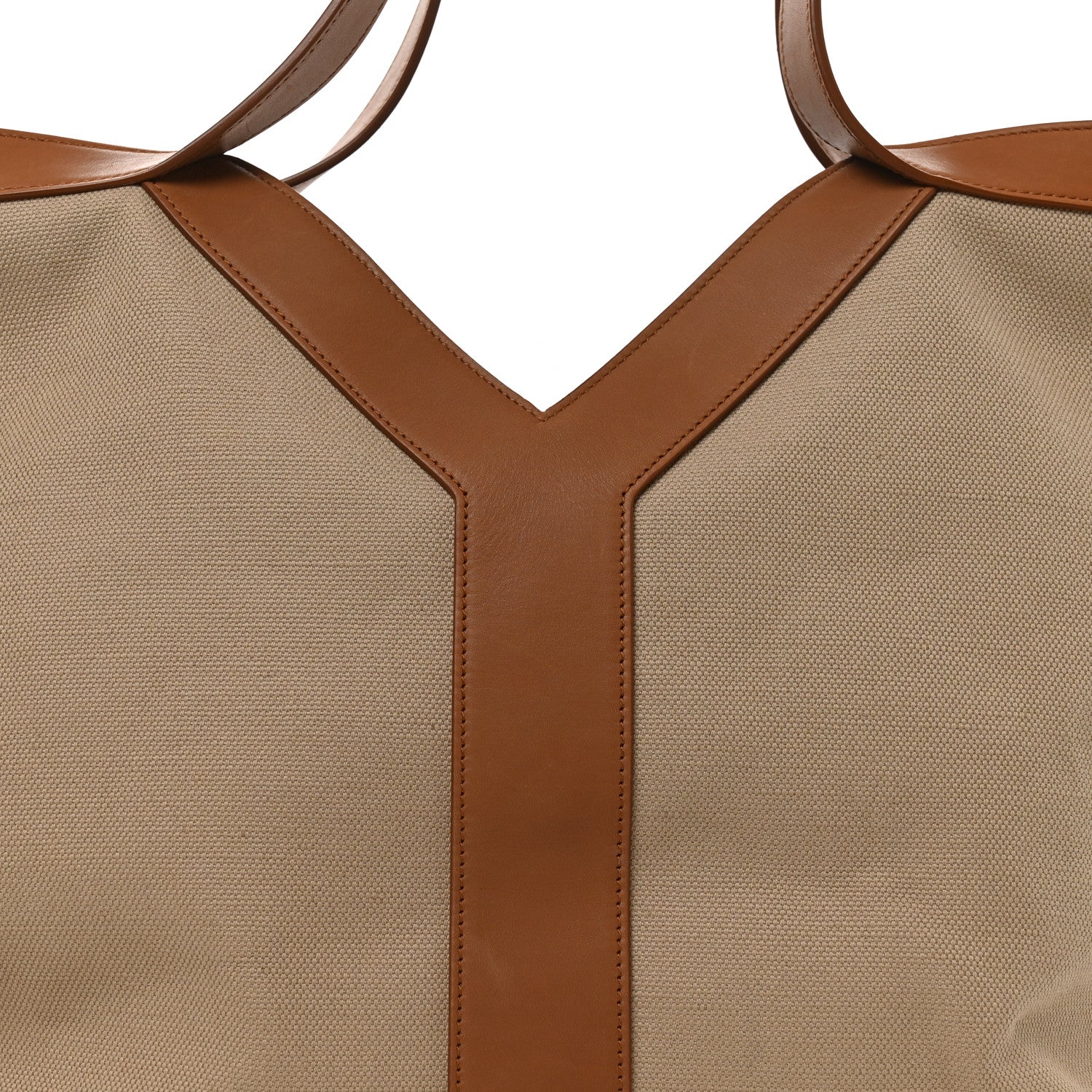 Saint Laurent Canvas Calfskin Y Tote Desert Dust Brick 8 of 10