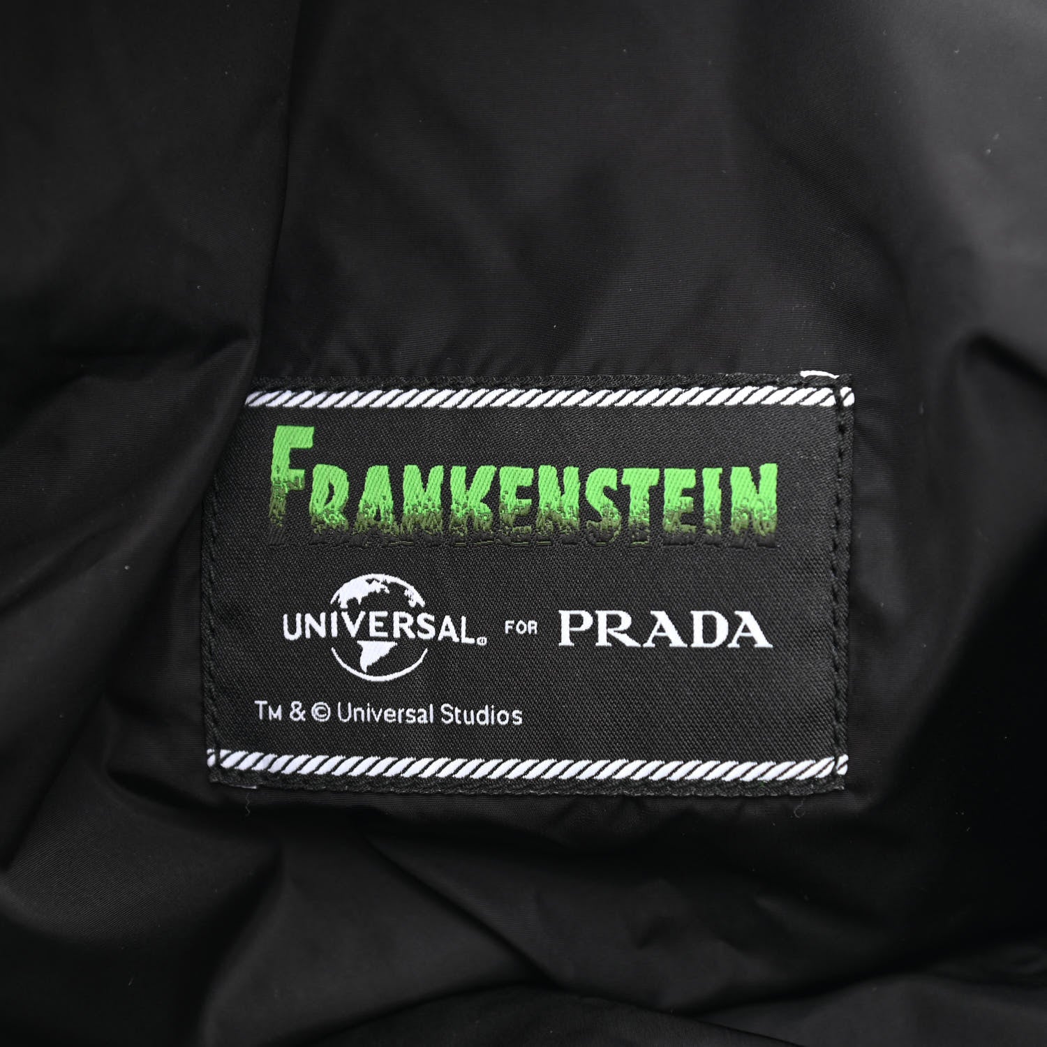Prada X UNIVERSAL STUDIOS Tessuto Nylon Soft Calfskin Frankenstein Rose Tote Rosso Lacca 7 of 11