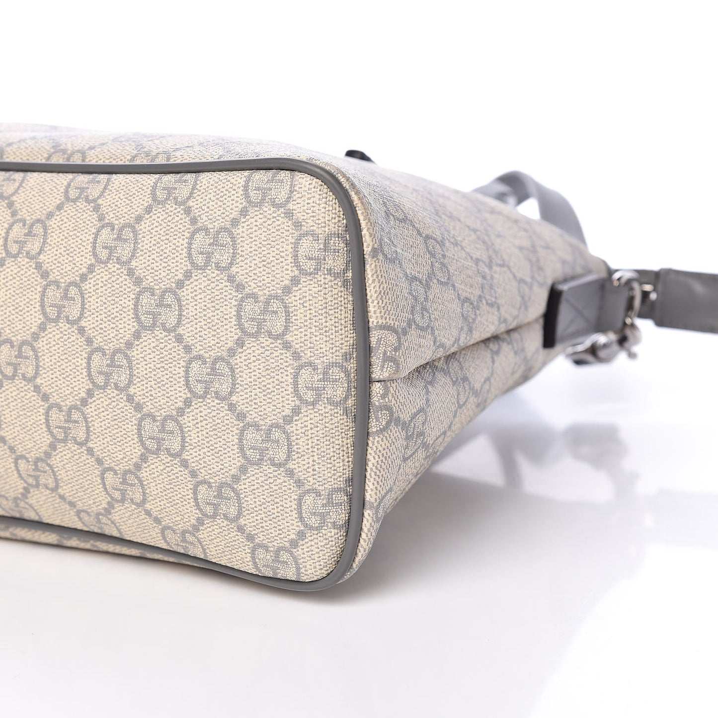 GG Supreme Monogram Small Zippered Tote Ecru Grigio
