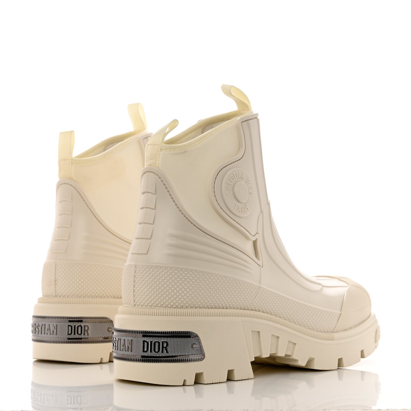 Neoprene Rubber Dior Genesis 30mm Ankle Boots 41 Off White