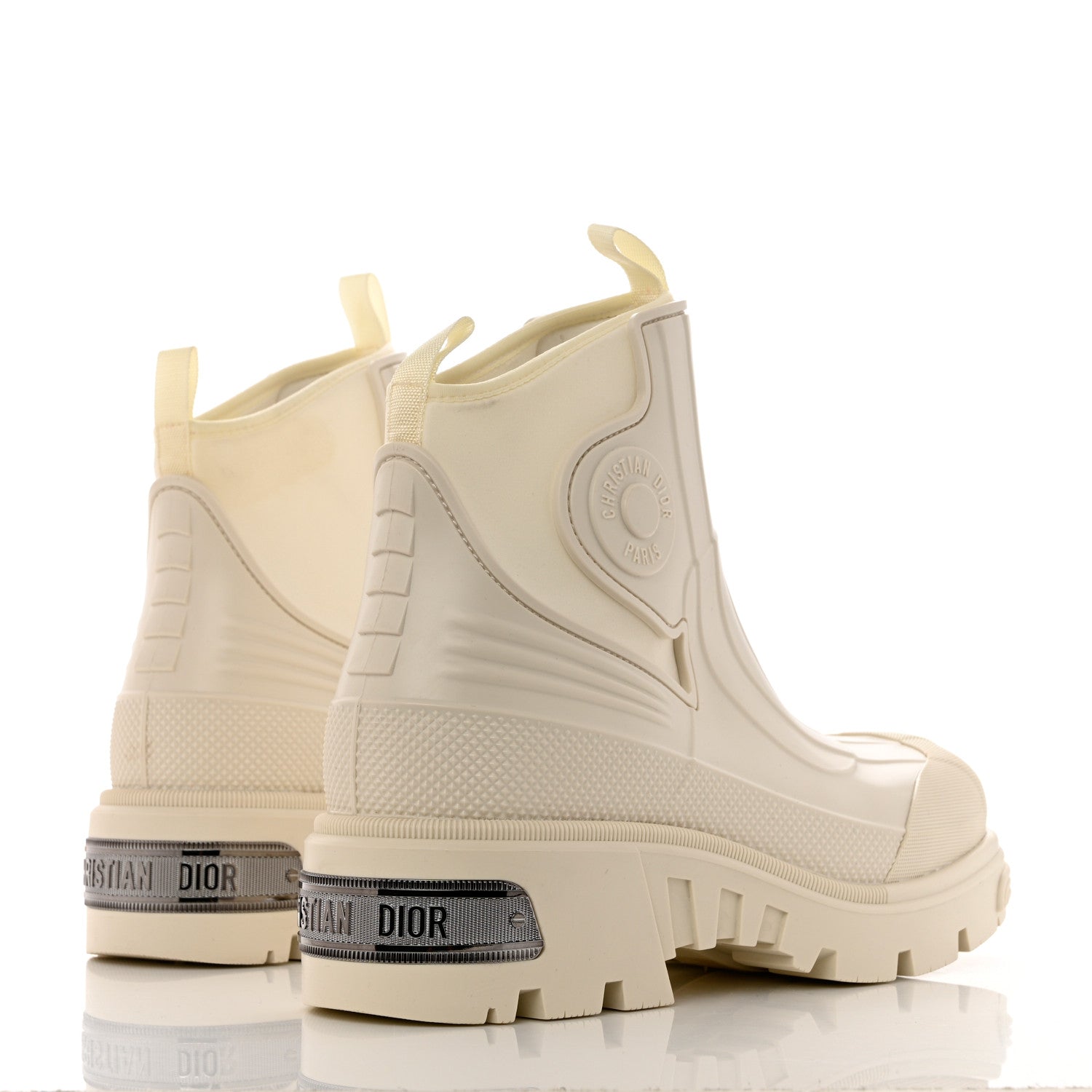 Christian Dior Neoprene Rubber Dior Genesis 30mm Ankle Boots 41 Off White 4 of 9