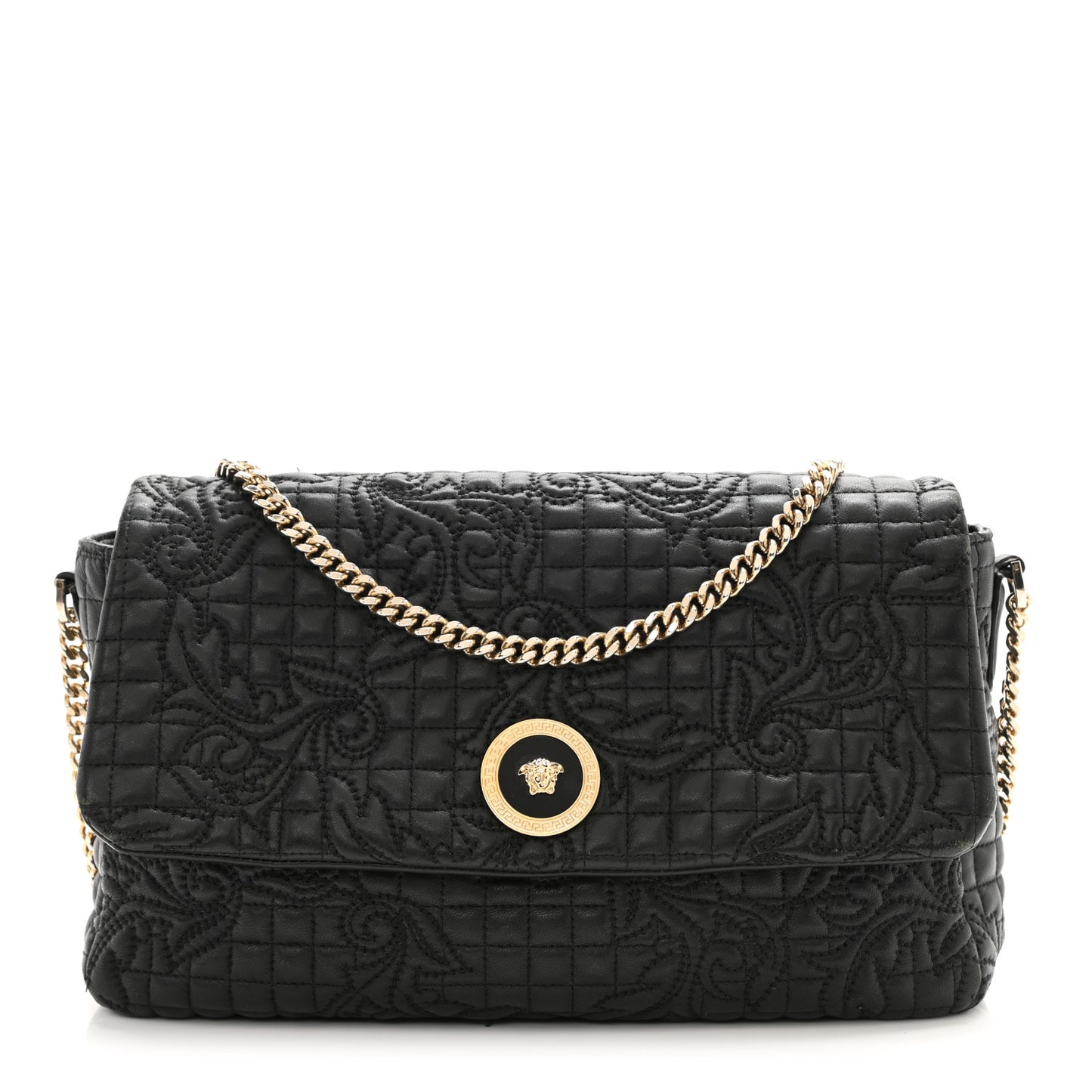 Nappa Barocco Quilted Vanitas Crossbody Black