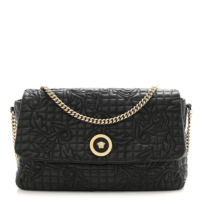 Versace Nappa Barocco Quilted Vanitas Crossbody Black 1 of 12