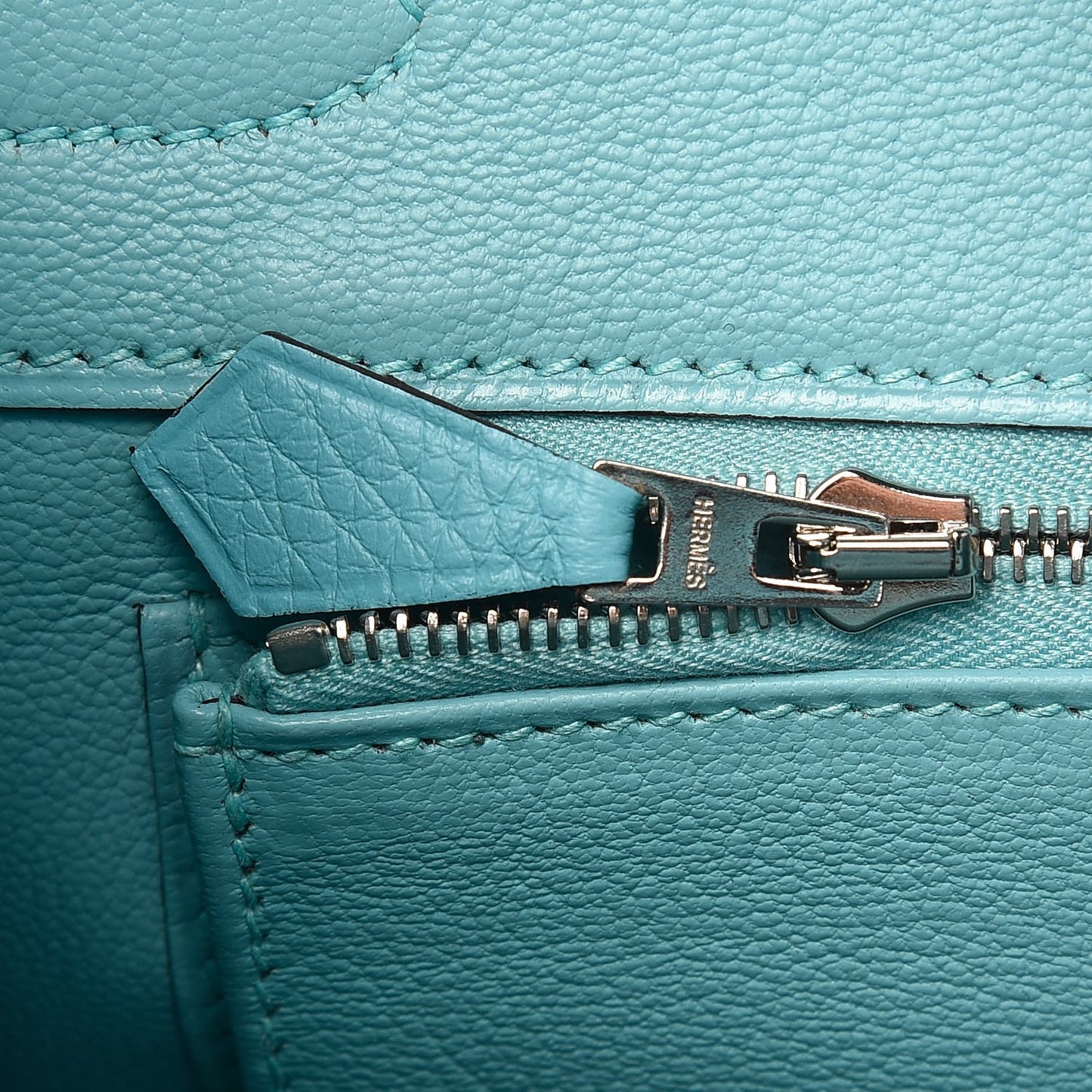 Taurillon Clemence Birkin 30 Bleu Atoll