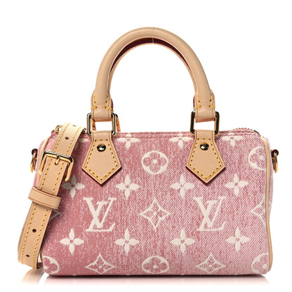 Louis Vuitton Monogram Jacquard Denim Nano Speedy Bandouliere Pink 1 of 9