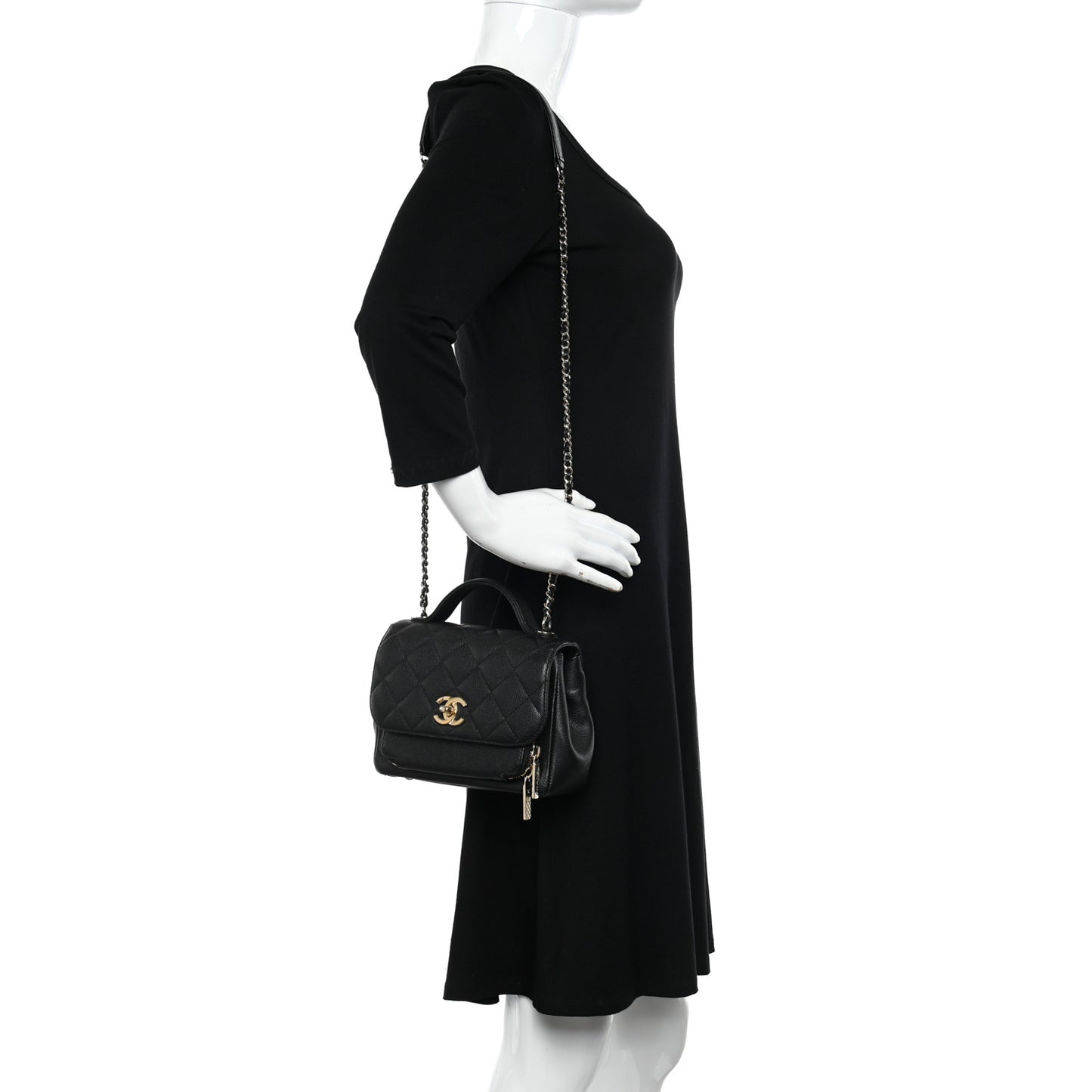 Caviar Quilted Small Business Affinity Flap Black