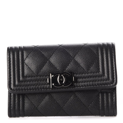 Chanel Caviar Quilted Boy Flap Card Holder So Black 1 of 9