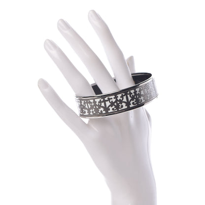 Hermes Enamel Printed Wide Balcons du Guadalquivir Bracelet 70 Silver 2 of 5