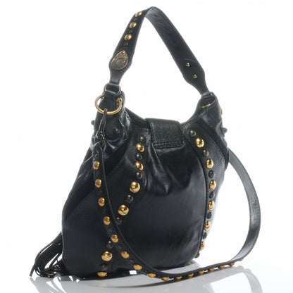 Gucci Leather Suede Fringe Babouska Hobo Black 3 of 7