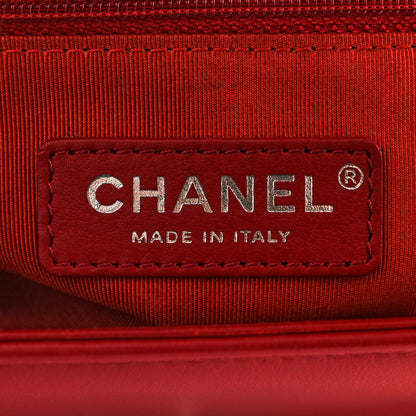 Chanel Calfskin Chevron Quilted Medium Boy Flap Red 5 of 10